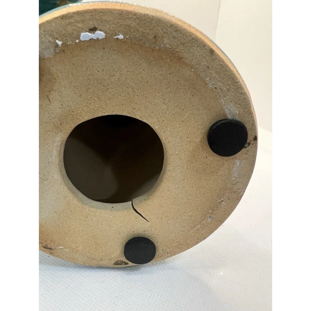2 Raku Candle Holder Z Gallerie Pillar Taper Turquoise Blue teal brown 8
